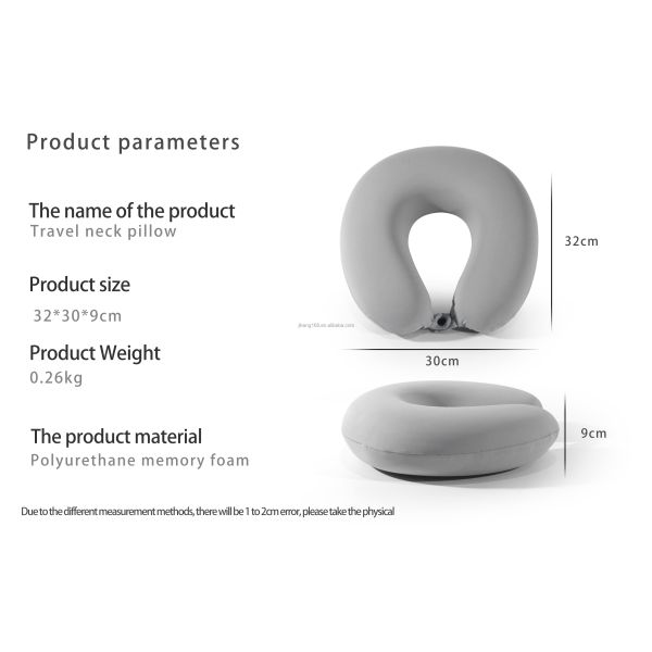32*30*9 cm Comfortable Breathable Memory Foam Travel Neck Pillow for Home Office Chair