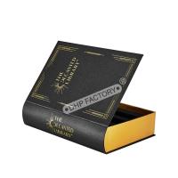 Custom Gold Foil Pattern Faux Books Decor Box For Gift Packaging