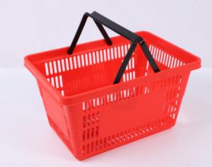 積み立てられる食料品 手袋 21L ハンドル付きプラスチック キャリーバスケット