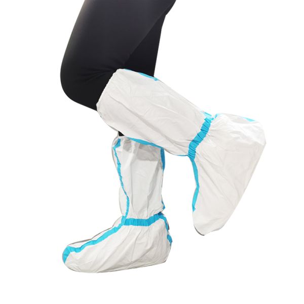 Haixin Health Disposable Microporous Film Boot Cover Water Resistant Shoe Cover Water Repellent Overshoe Anti Bacteria CE