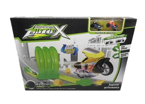 DIY Free Assembly Motocycle  Starter Track Set 360° Spinning 23 Pcs