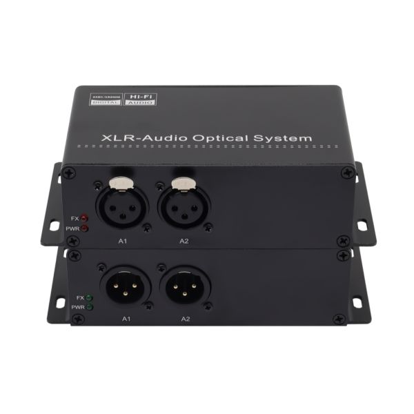 2 Channel XLR  Fiber Extender 2CH Unidirectional Analog Audio to Optical Converter