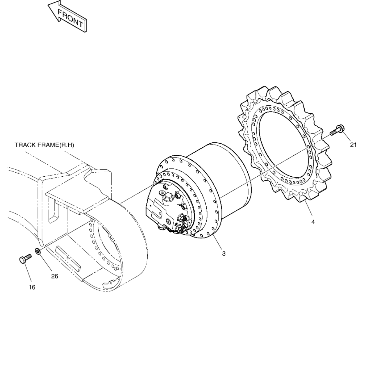 17040100039A 17040100039B K1050444 DX225 Doosan Travel Motor Assy Final Drive With Motor And Reduction