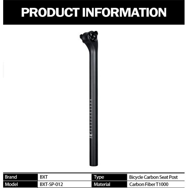Части велосипедов волокна T1000 UD углерода седлают трубку 27.2mm места горного велосипеда