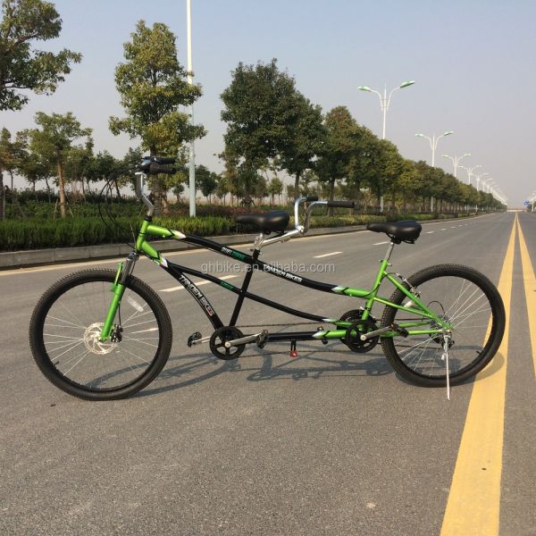 Aluminium Alloy Rim 26 Inch Tandem Bike Bicycle with Front Disc Brake and Rear V Brake