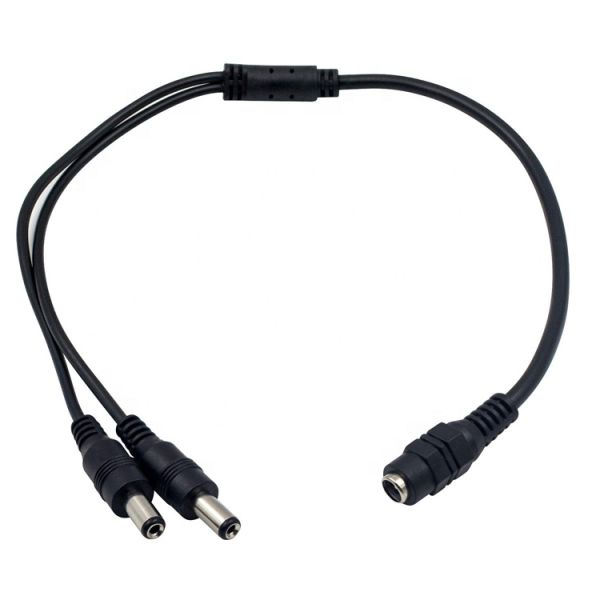 1 to 2 ways 1 Female to 2 Male 5.5x2.1 mm DC Power Supply Splitter Cable for CCTV Camera Led Strip
