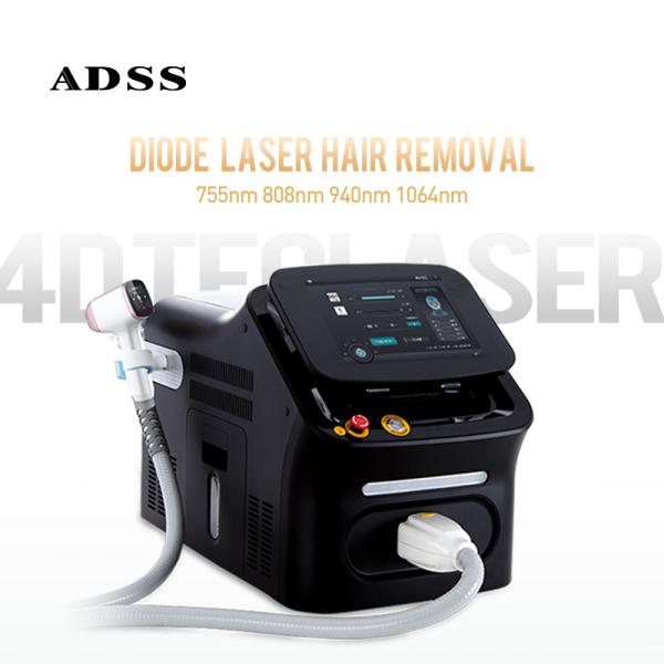 ADSS  Portable Laser Beauty Equipment 4 Wavelengths 755nm 808nm 940nm 1064nm Diode Laser Hair Removal Machine for Beauty Salon