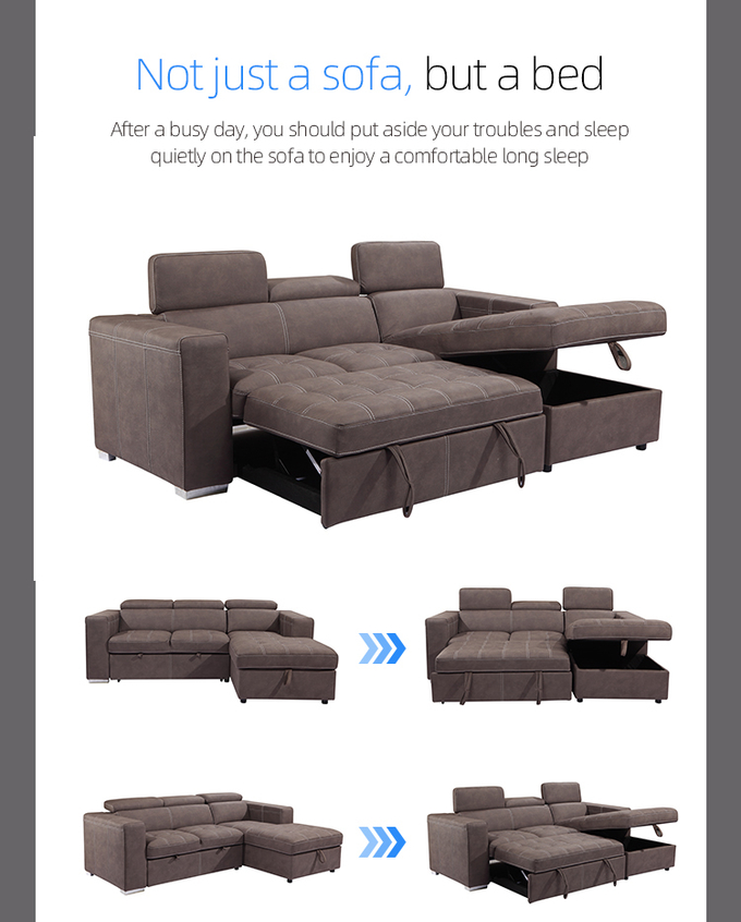 Ingleside 2 modern comfort L shaped sleeper sofa Manufacturer OEM/ODM multifunction corner sofa bed for living room