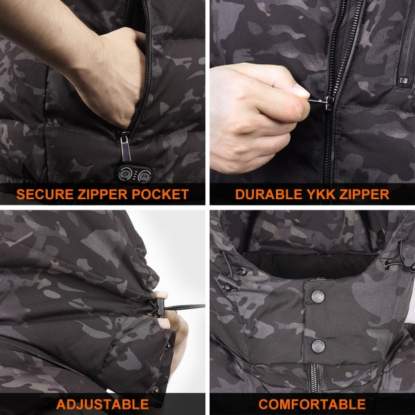 Custom Logo Heated Waistcoat Winter Warm Mens Sleeveless USB Battery Powered