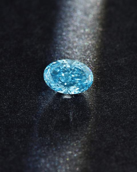 1.92ct CVD Laboratory Diamond Fancy Intense Blue Oval Shape IGI Certified