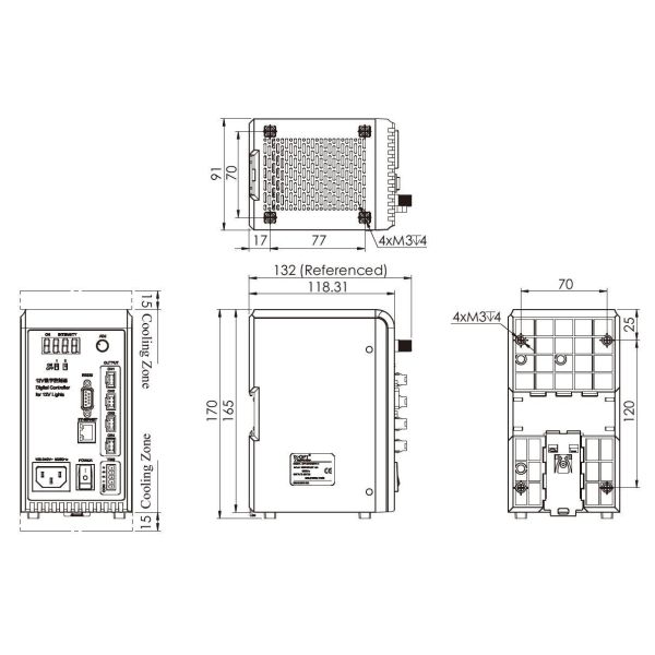 100~240VAC 50/60Hz 2A  24W/CH Machine Vision Hardware Digital Current Controller