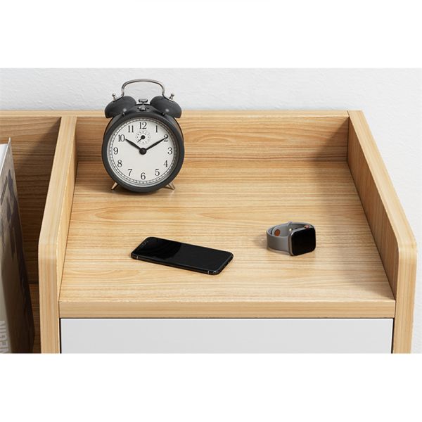 Scandinavian MDF Timber Bedside Table Plywood Nightstand With Drawer