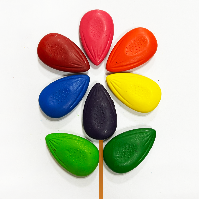 New Design 8PCS Colorful Fancy Non Toxic Kids Flower Shape 3D Crayon Set Modeling Crayon