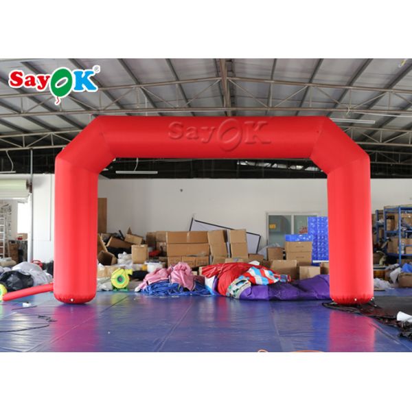 Inflatable Rainbow Arch 6m Red Blow Up Archway Start Finish Line Racing Arched Marquee Tent For Outside
