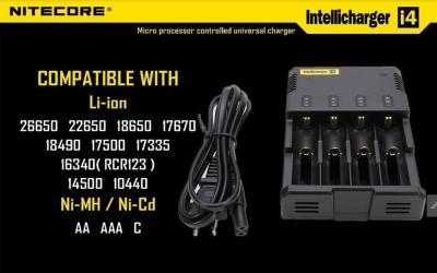Nitecore i4 charger/ universal /li-ion universal li-ion battery charger wtih CE and RoHs