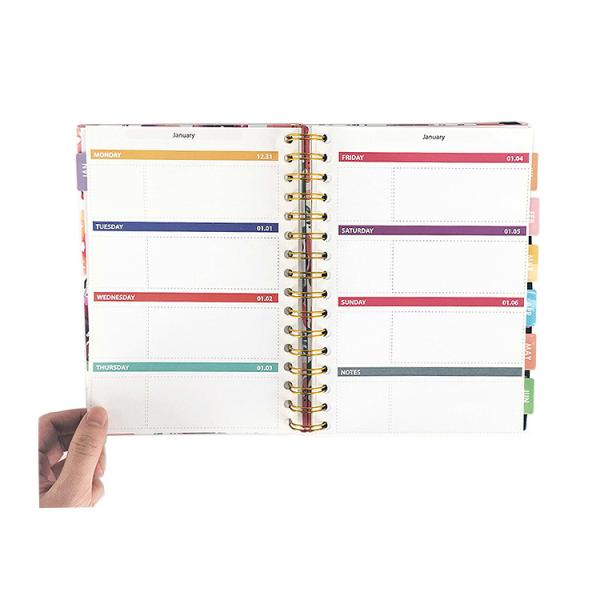 Gold Spiral Binding Academic Year Planner with Work Management and Organized Planning