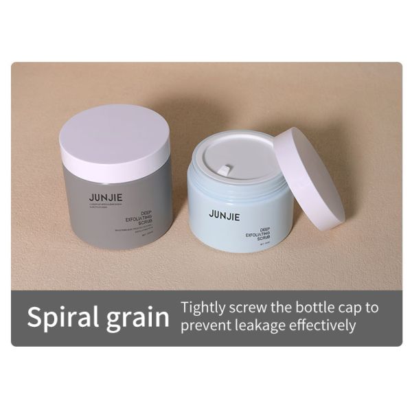 Impresión en serigrafía 80-200g Envase grande crema de exfoliación para el cuerpo crema de mantequilla ecológica frascos de pared doble frascos de plástico anchos