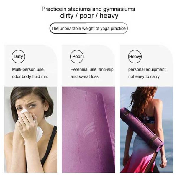 Lightweight Thin Non Slip Travel Yoga Mat Natural Rubber Microfiber Suede Foldable