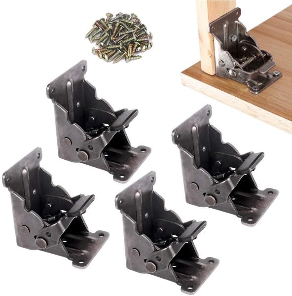 63mmx68mmx54mm Lock Extension Table Bed Leg Feet Steel Folding Foldable Support Bracket
