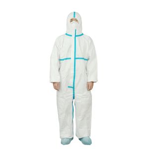 EN14126 EU Standard Type 4B/5B/6B Disposable PPE Protective Microporous Film Coverall