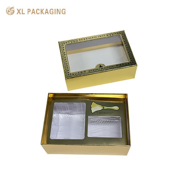 Косметическая упаковка для парфюмерии на заказ Золотая фольга поверхность внутри Уход за кожей Косметический роскошный подарок