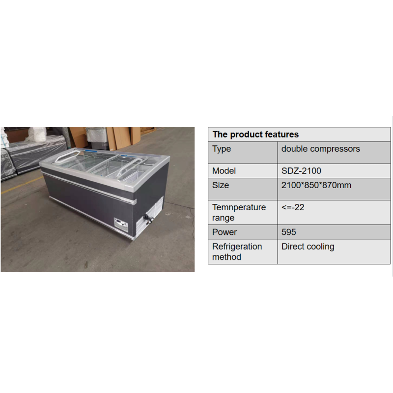 Sliding Glass Door Freezer Commercial 2100L