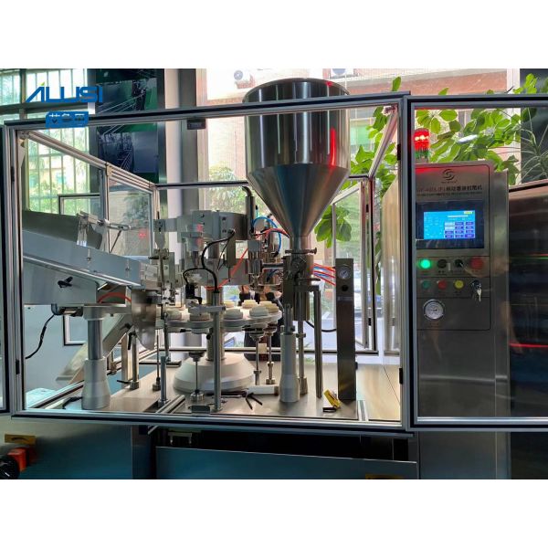 Машина автоматическое 380V косметической завалки трубки прокладки сливк алюминиевой герметизируя