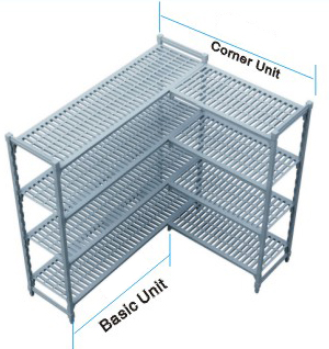 Durable Heavy Duty Plastic Shelving Vented / Slotted Angle Shelving Rust - Proof