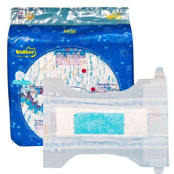 PP Velcro Tape Disposable Newborn Baby Diapers 1100ml Absorption