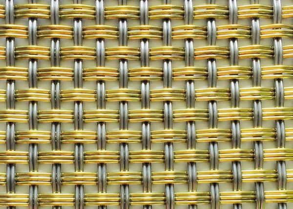 Rede de arame tecida decorativa frisada de bronze interior ISO9001 4m 8m