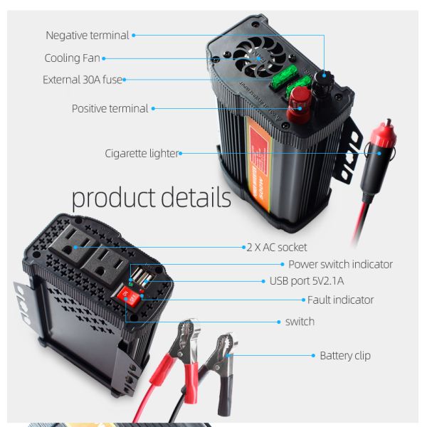Smart Solar Inverter On Grid 1Kw Solar Grid Tie Inverter With Battery Backup Solar Panel 1000 Wattwith Battery And Inverter