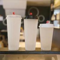 17OZ Copo de plástico redondo e transparente com tampa de PP ou PET