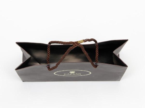 Matt Coated Personalized Paper Bags Brown Chocolate Shopping Paper Bags