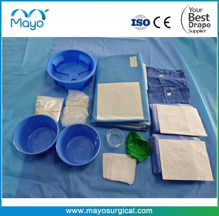 Surgical Operating Kit Disposable Angiography Pack 4 Holes Reinforced Gowns Waterproof CE Certified EO
