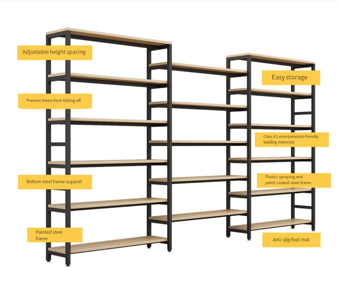 5-Layer Minimalist Design Aluminum Freestanding Display Shelves Supermarket Aisle & Corner Retail Shelf Dividers Home Furniture