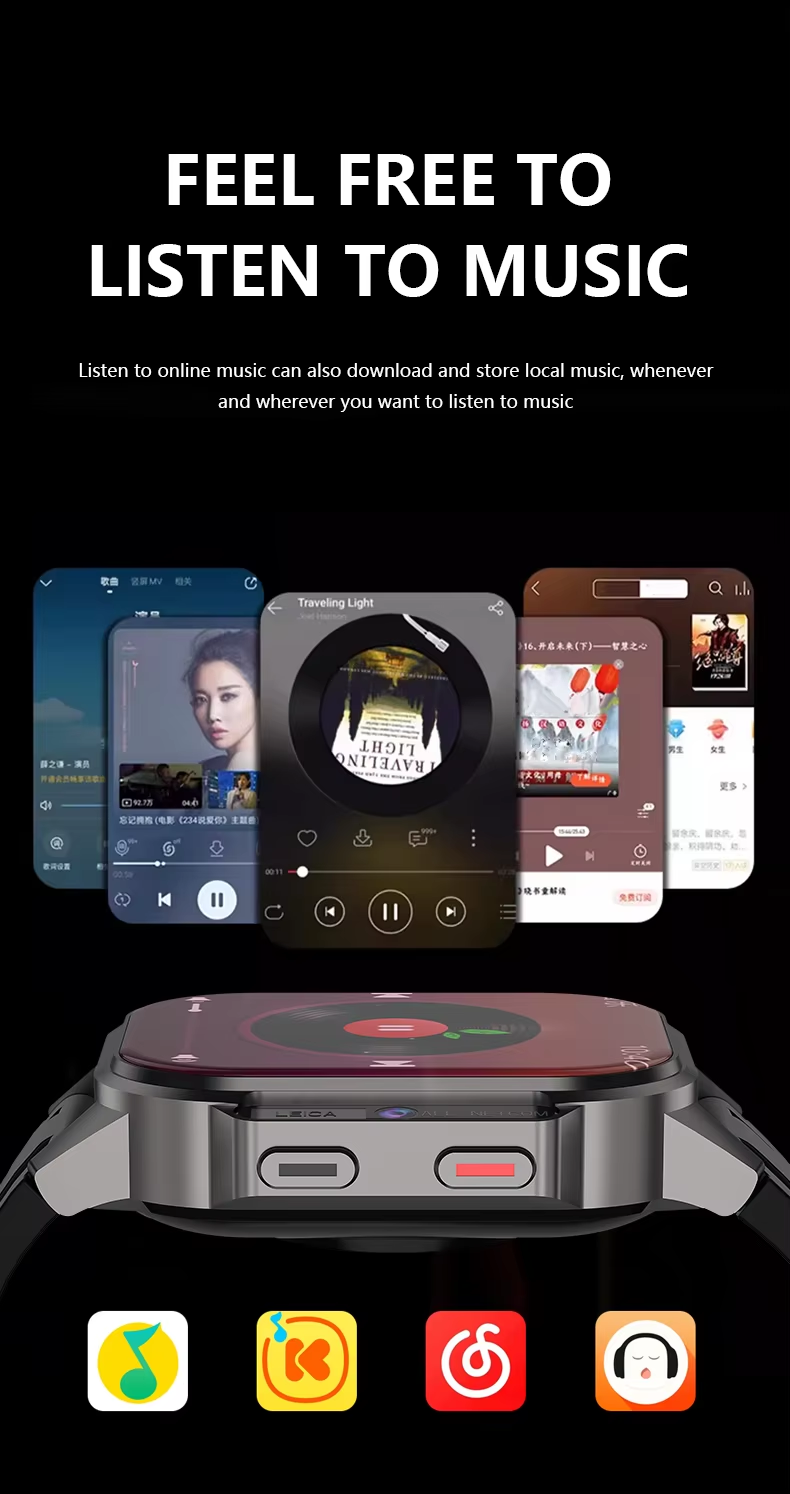Eraysun Hot Full Netcom 4G Smartwatch 2.13 Inch AMOLED Camera WIFI GPS APP Market Sport Phone IP67 B22 With Sim Card Smart Watch
