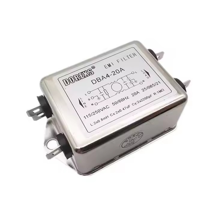 Однофазный фильтр мощности EMI 220V серии DBA4 тока 20A-30A