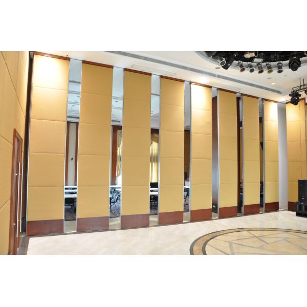 Top Hanging 100 Mm Fabric Surface Movable Sliding Partition Walls For Restaurant