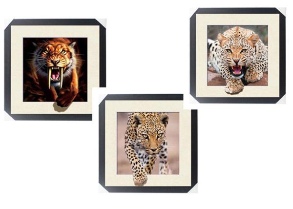 Office / Hotel Decoration Animal Picture 5d Lenticular Picture With Frame