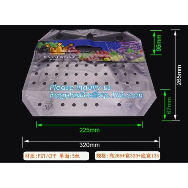 vented Printed Fruit Coex Packaging bag, Zip lockk Cherry Tomato Packaging Bags With Holes, fruits and cheeries packaging
