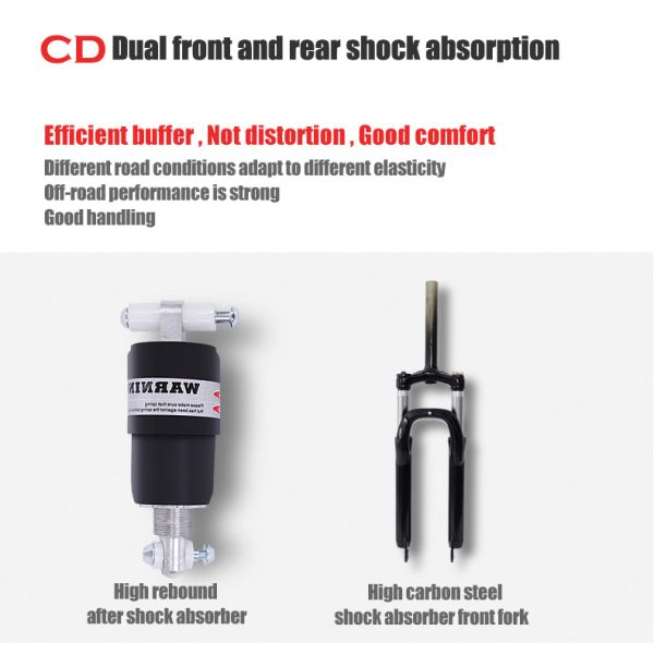 Vélo de montagne pliable à pneus de 26 pouces personnalisable avec levier de changement en alliage d'aluminium et fourchette en acier au carbone