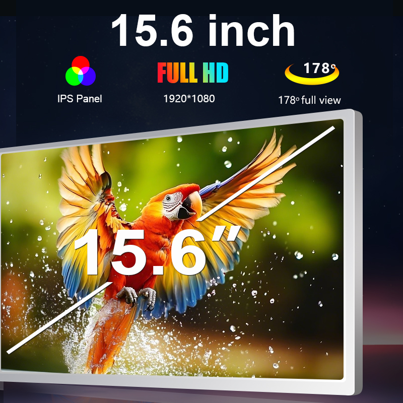 1 Cable 15.6 Inch Portable Monitor 1920x1080 Folding Screen Monitor With Type C