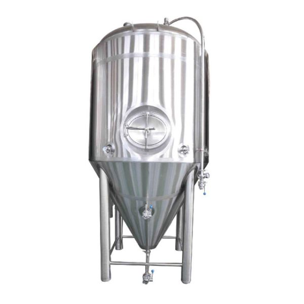 Tanque de fermentación de cerveza de acero inoxidable de 25 kg de peso con chaqueta de hoyuelo cónico de enfriamiento