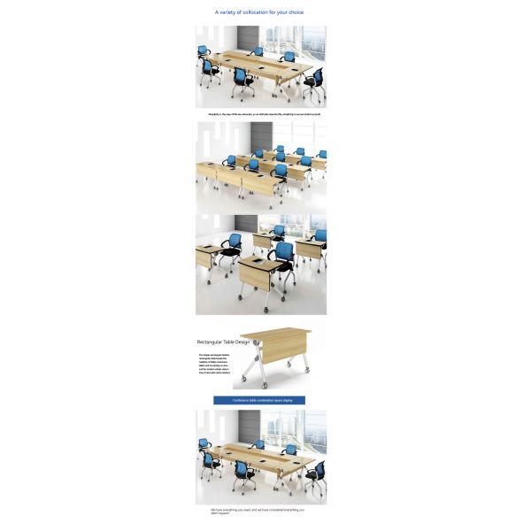 Коммерческая офисная мебель Деревянный рабочий стол для конференций для нескольких человек с металлическими ногами