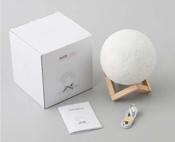 USB Rechargeable Touch Sensor 3D Printing LED Moon Night With Brightness Adjustment