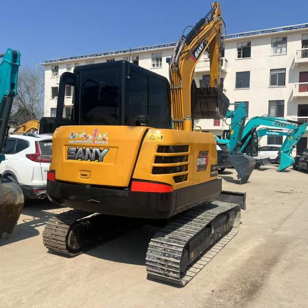 6 Ton Sany 60CPro Used Crawler Excavators Small Construction Equipment With 0.21m³ Bucket Capacity