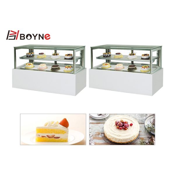 Coffee Bakery Shop Glass Cake Display Chiller R134A Pastry Showcase Cabinet