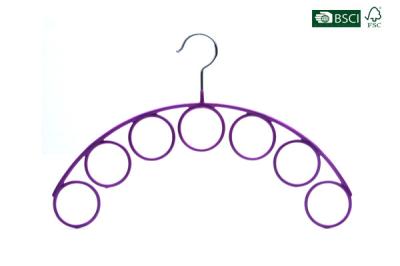 Betterall Purple Arc - shaped Curved Seven Holes PVC Metal Hanger for Ties