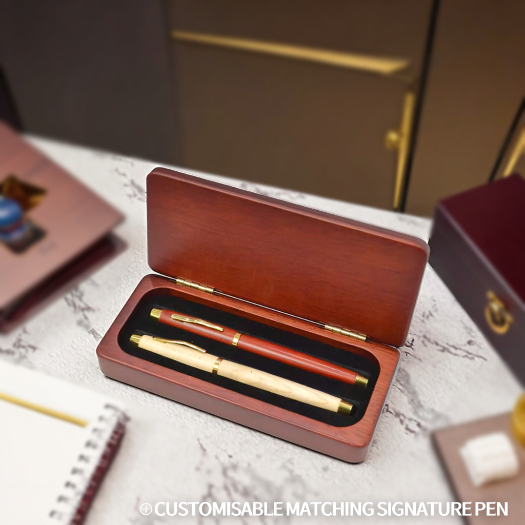 Customizable Wholesale Hand Painted Elegant Maple&rosewood Wooden Fountain Pen Gift Box