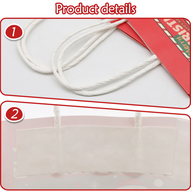 Christmas Kraft Paper Gift Bags Durable Paper Jewelry Bag For Holiday Goody Items
